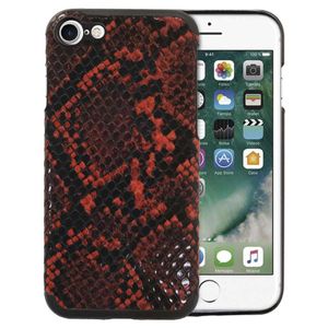 Case Cuero Vegano iPhone 7-Protección Grado Militar-Snake Red/Black