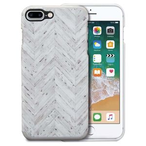 Case iPhone 7 Plus-Protección Grado Militar- White Wood Chevron